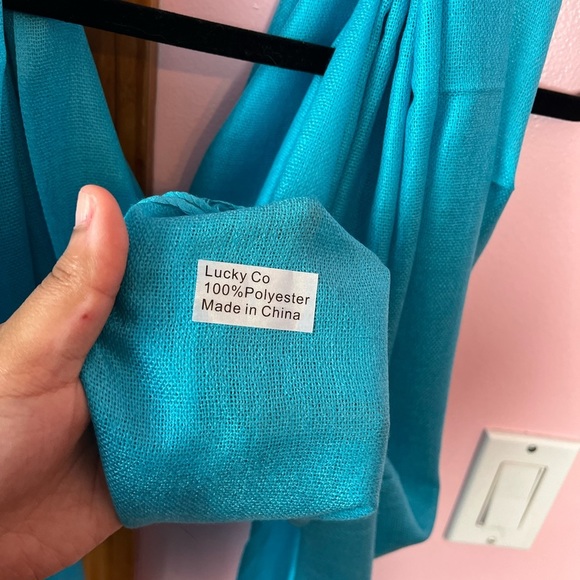 Lucky co teal fringe scarf - Picture 4 of 5